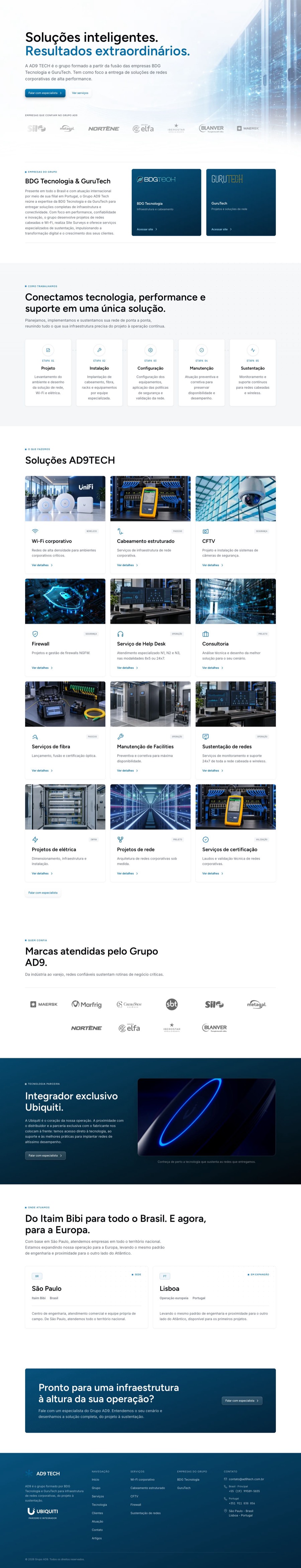 Página do site AD9 Tech
